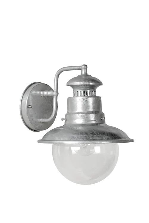 Lucide FIGO - Wandlamp Binnen/Buiten - Ø 21,5 cm - 1xE27 - IP44 - Zink - uitgezet